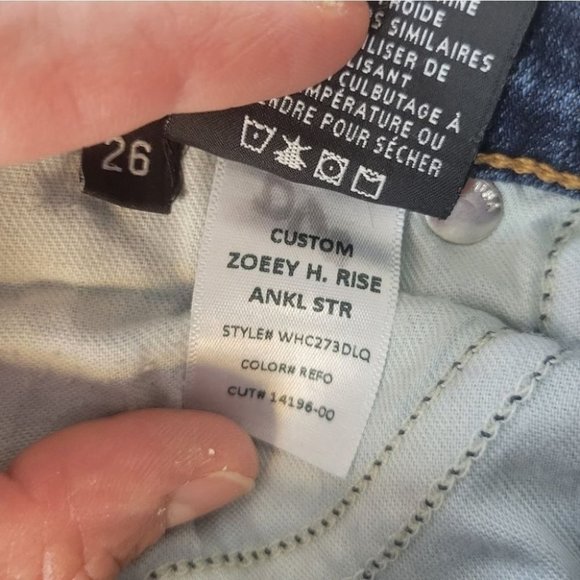 Hudson Zoeey High Rise Ankle Straight Jeans Red Stripes 26 - Picture 10 of 14